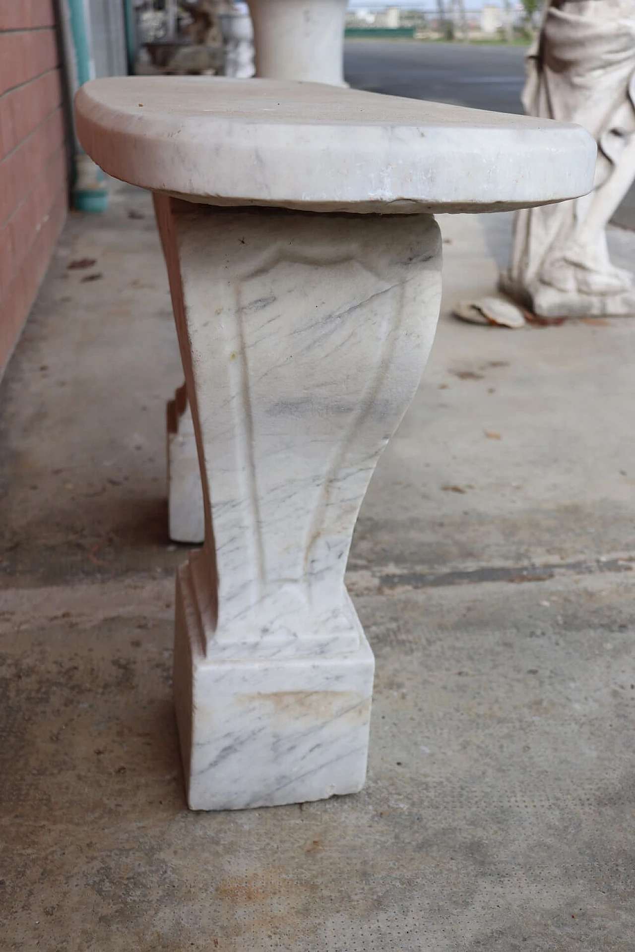 Carrara marble bench, second half of the 19th century 7