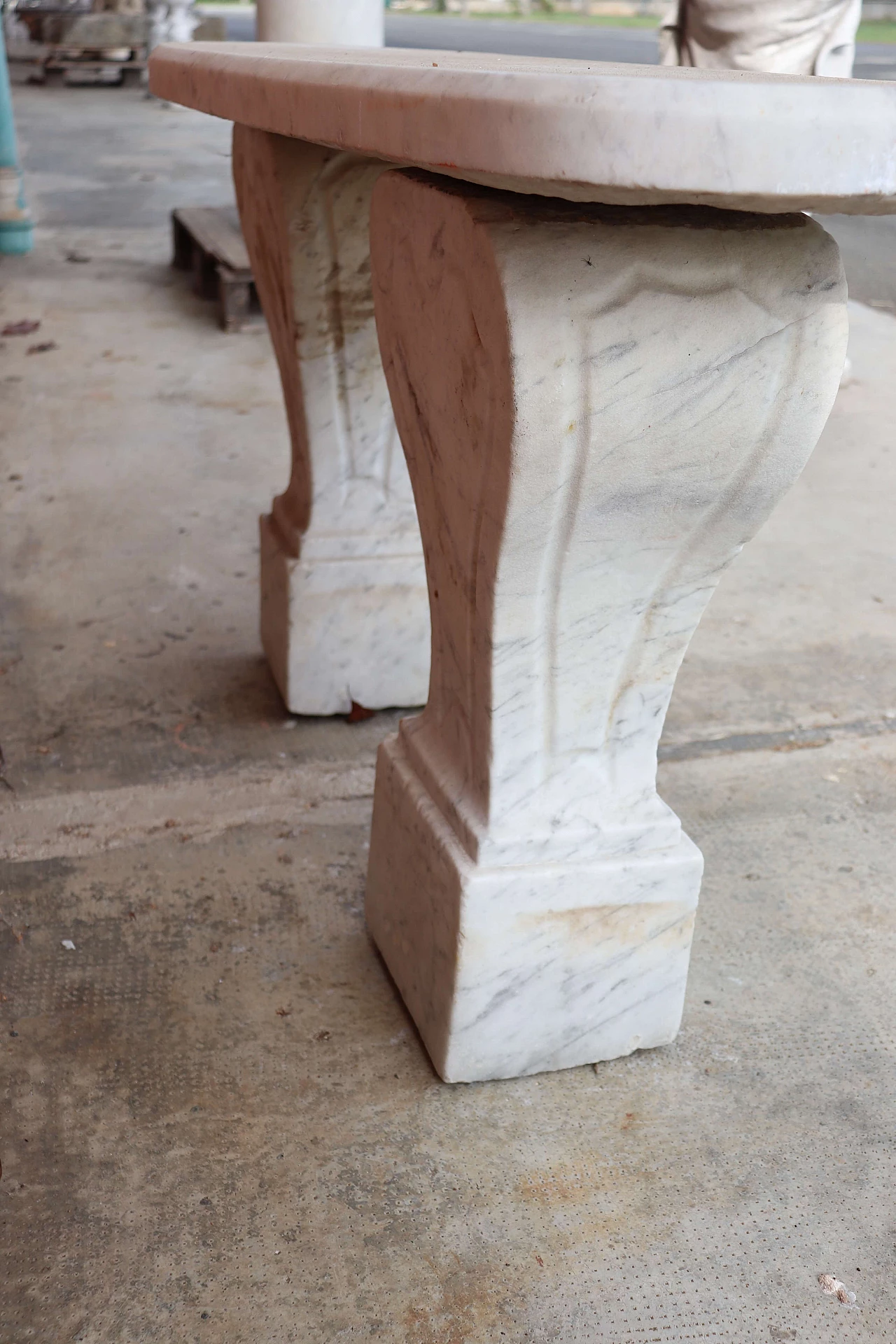 Carrara marble bench, second half of the 19th century 8