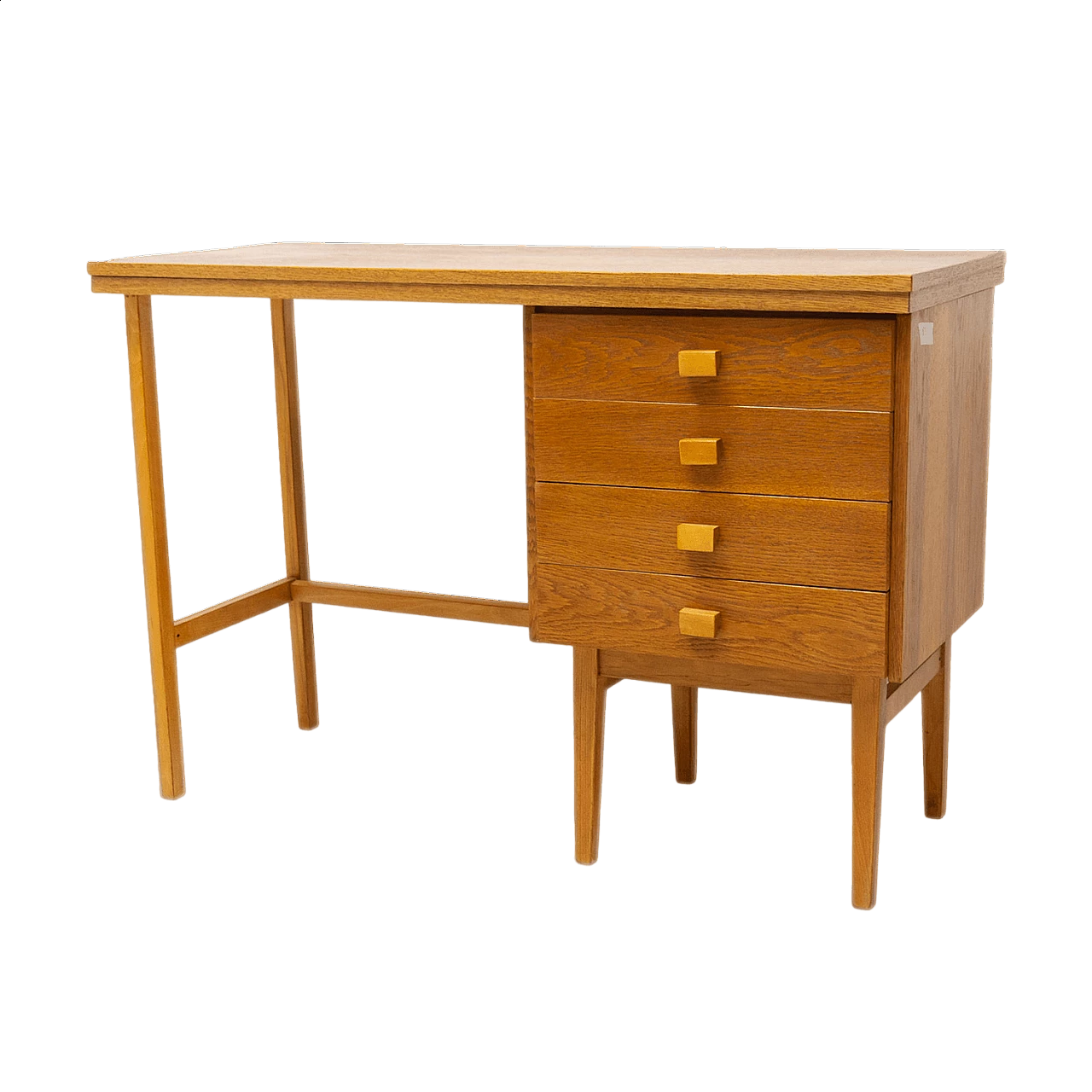Beech desk with four drawers for Hikor Písek, 1980s 21