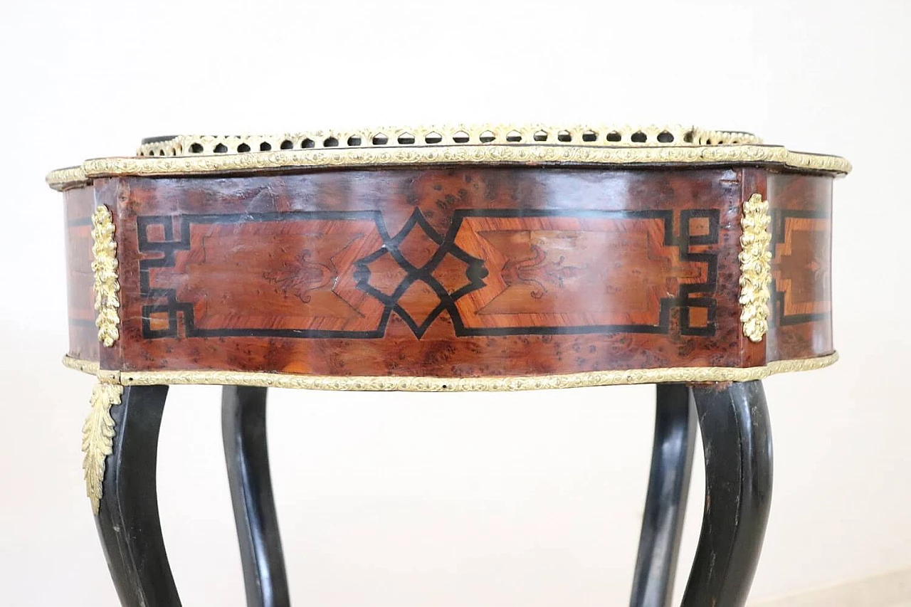 Napoleon III inlaid wood side table with planter, second half of the 19th century 10