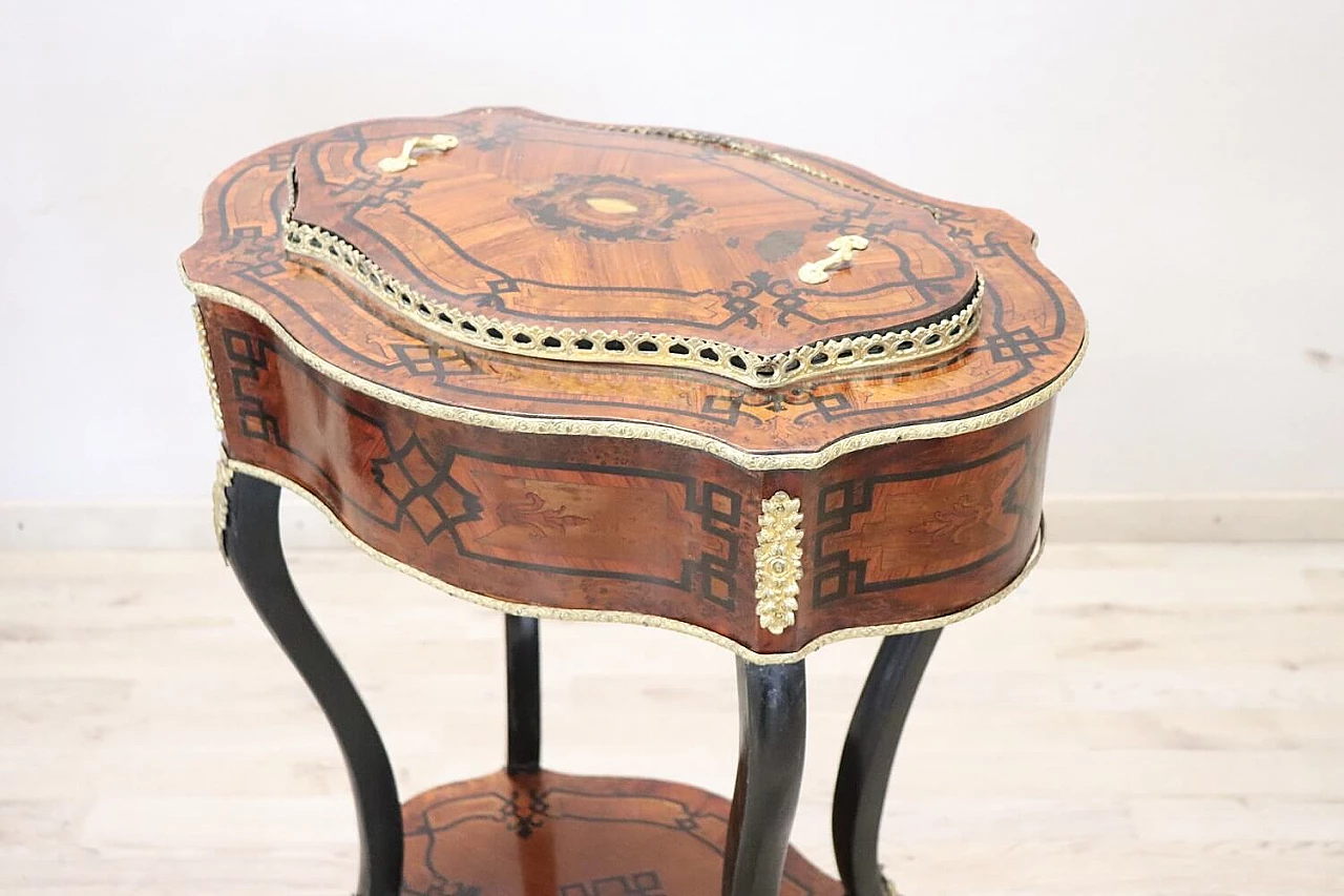 Napoleon III inlaid wood side table with planter, second half of the 19th century 11