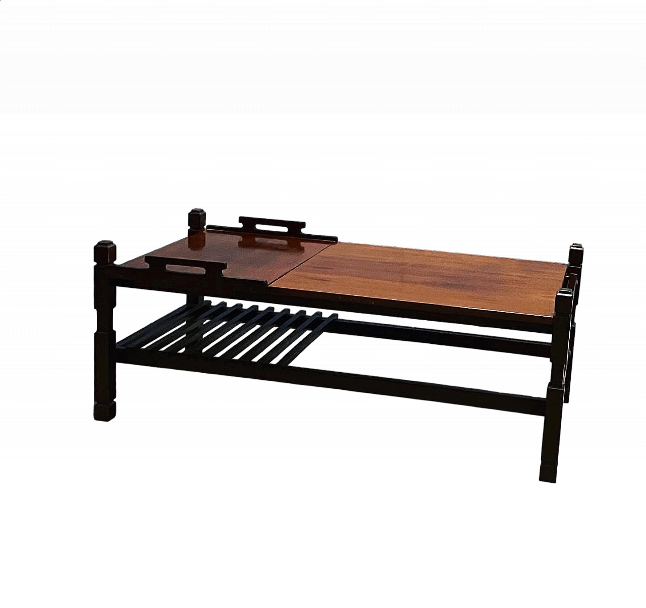 Tavolino da salotto in legno con vassoio, anni '60 6