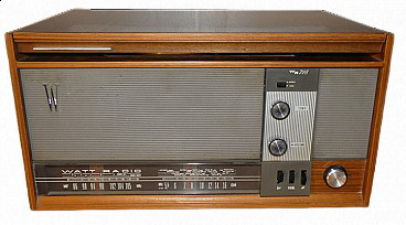 Wood and bakelite WR 718 turntable radio by Watt Radio, 1960s