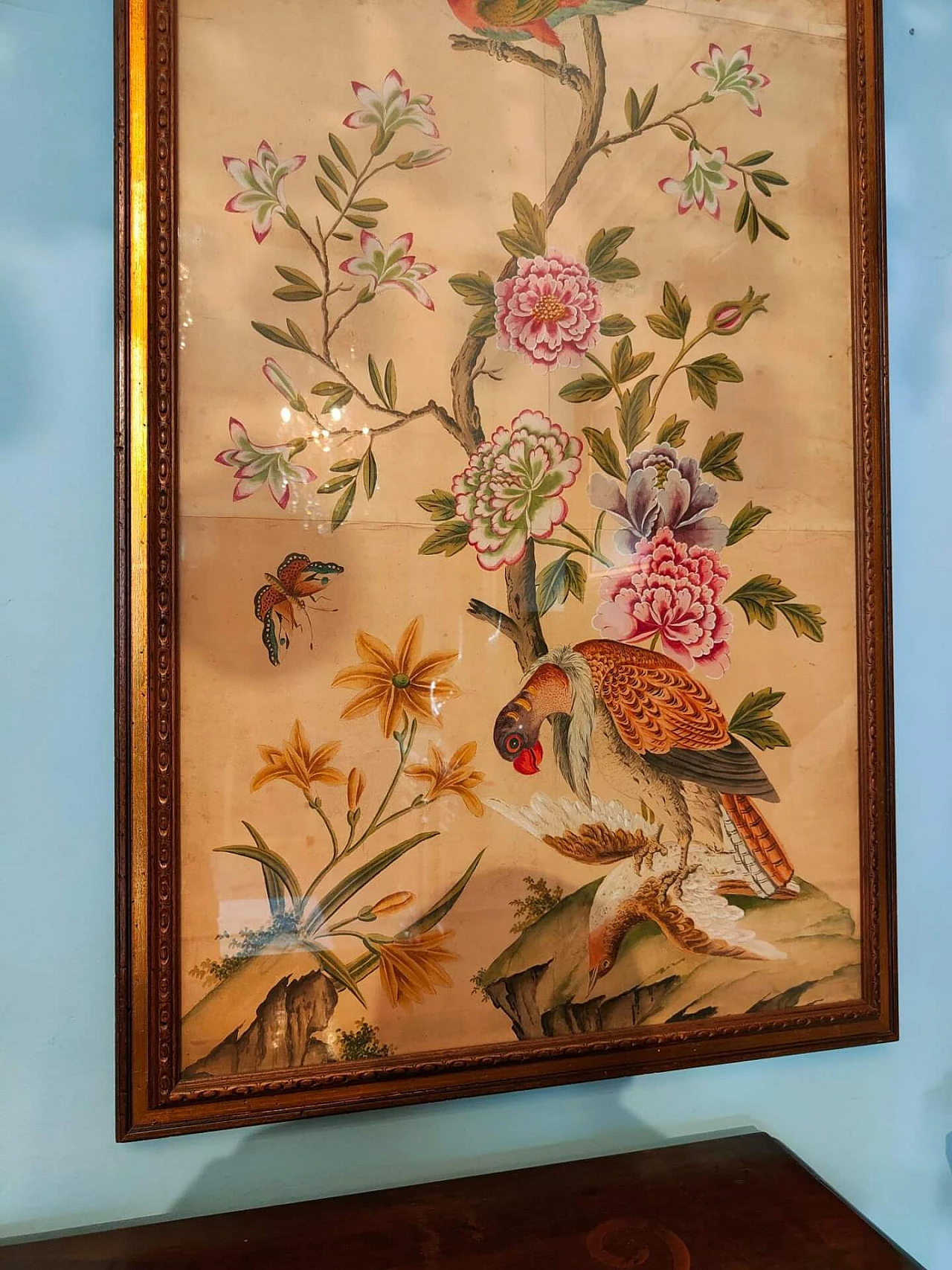 Pair of chinoiserie panels painted tempera on paper, 18th century 10