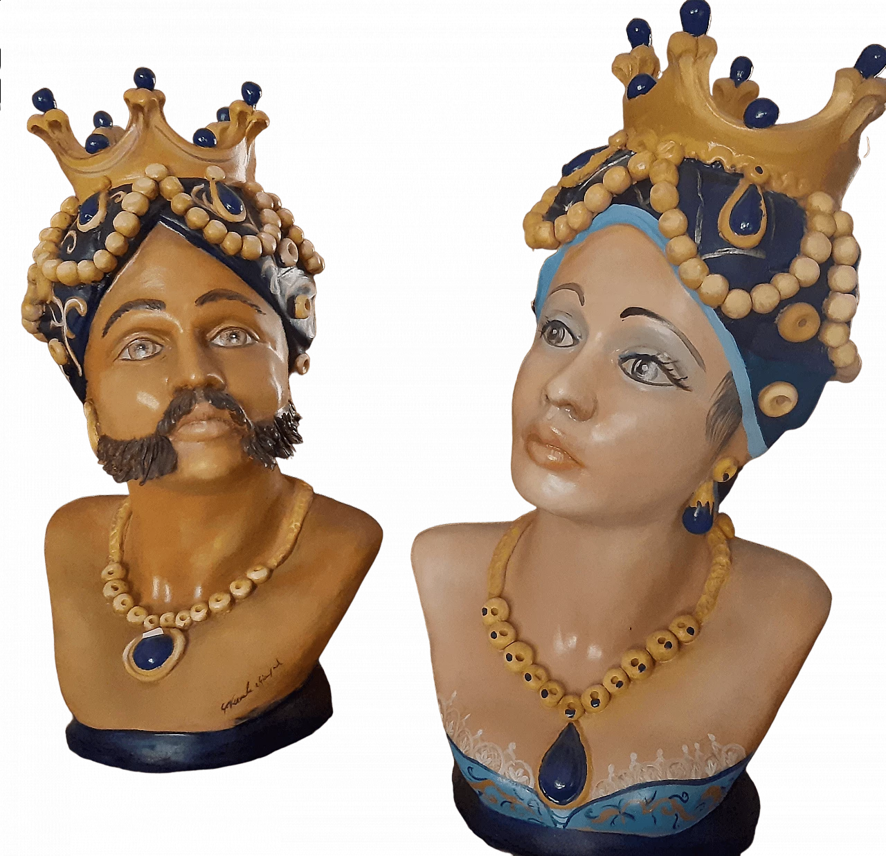 Pair of vases with Moorish heads, 2000s 6