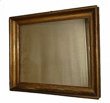 Specchio rettangolare con cornice in legno dorato, '800