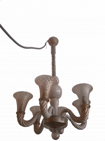 Murano glass chandelier attributed to Carlo Scarpa, 1950s