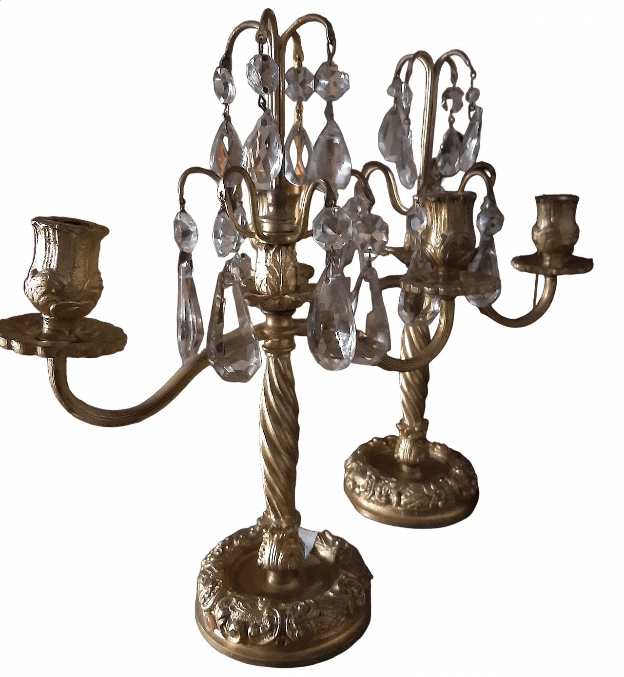 Pair of metal candelabra, early 20th century 6