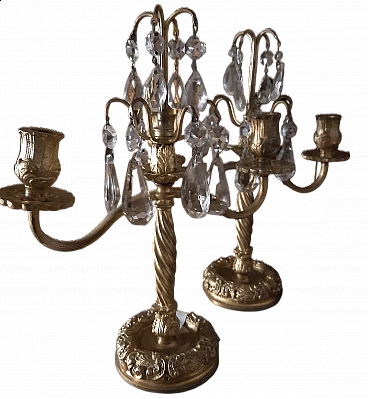 Pair of metal candelabra, early 20th century