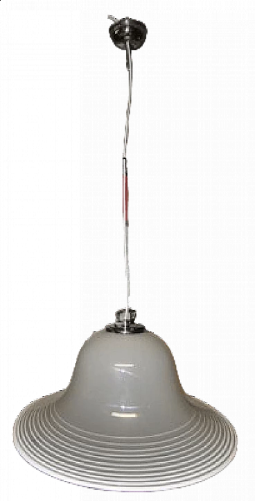 Murano glass and steel lamp by De Majo, 1970s