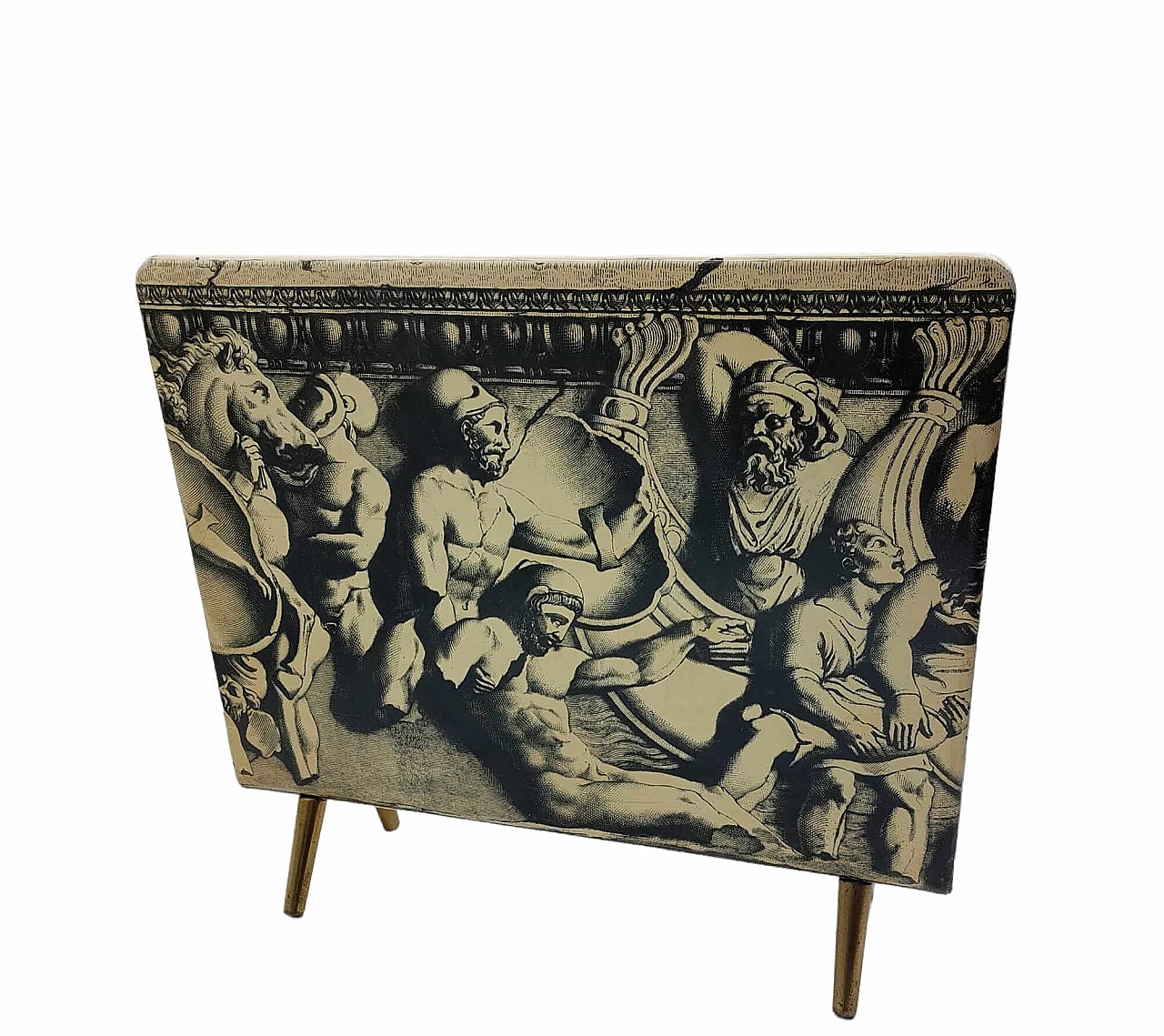 Porta riviste Bassorilievo in metallo laccato per Fornasetti, anni '60 1