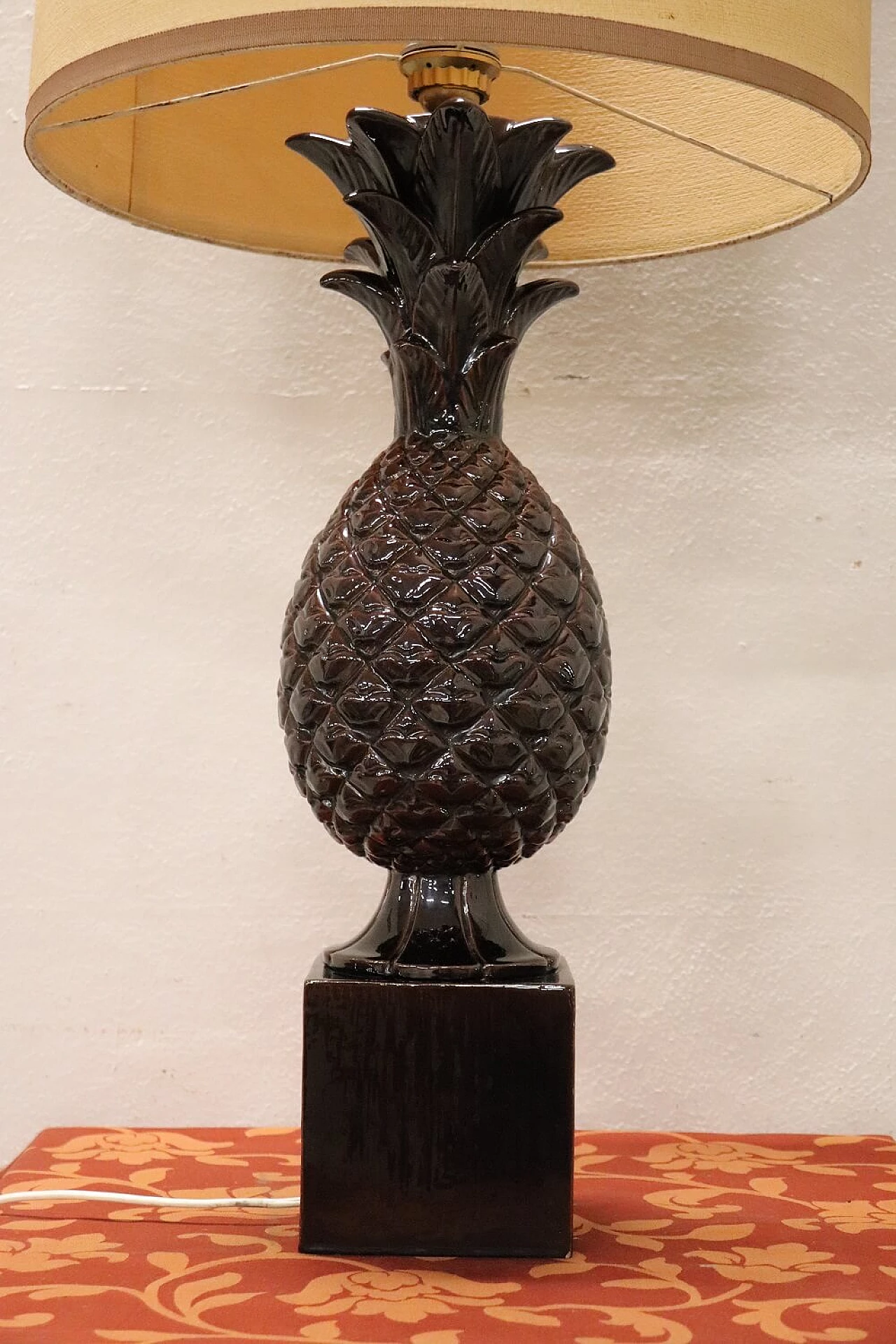 Lampada da tavolo a forma di ananas in ceramica, anni '70 3