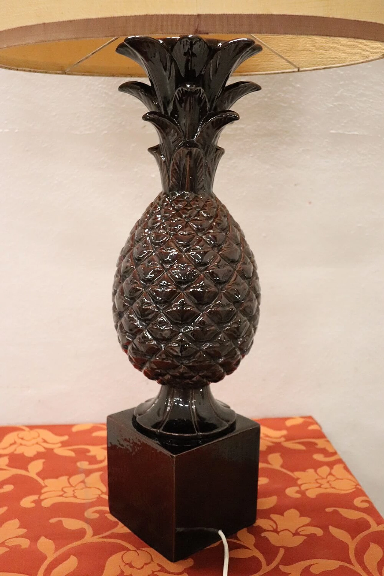 Lampada da tavolo a forma di ananas in ceramica, anni '70 7