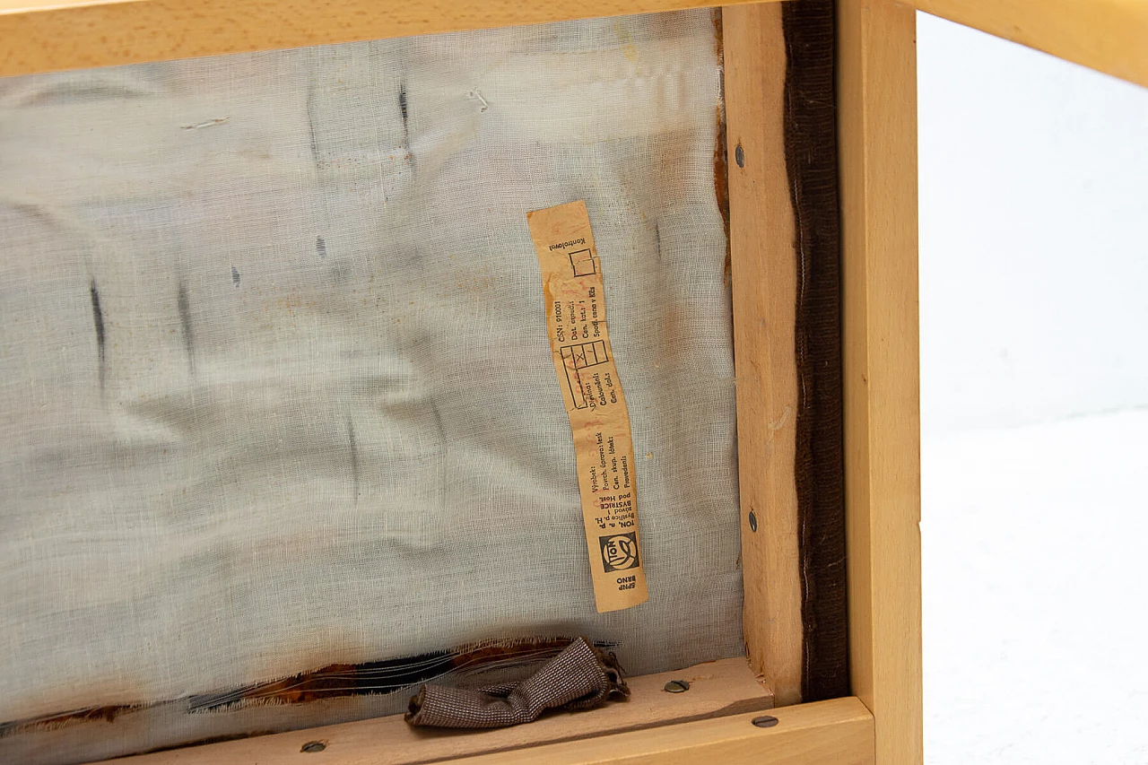 3 Armchairs in beech and brown fabric, 1980s 19