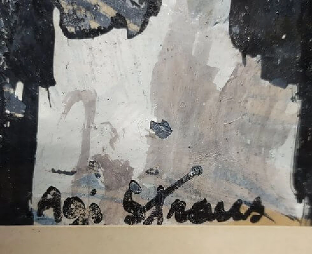 Agi Straus, abstract composition, gouache painting on paper, 1962 9