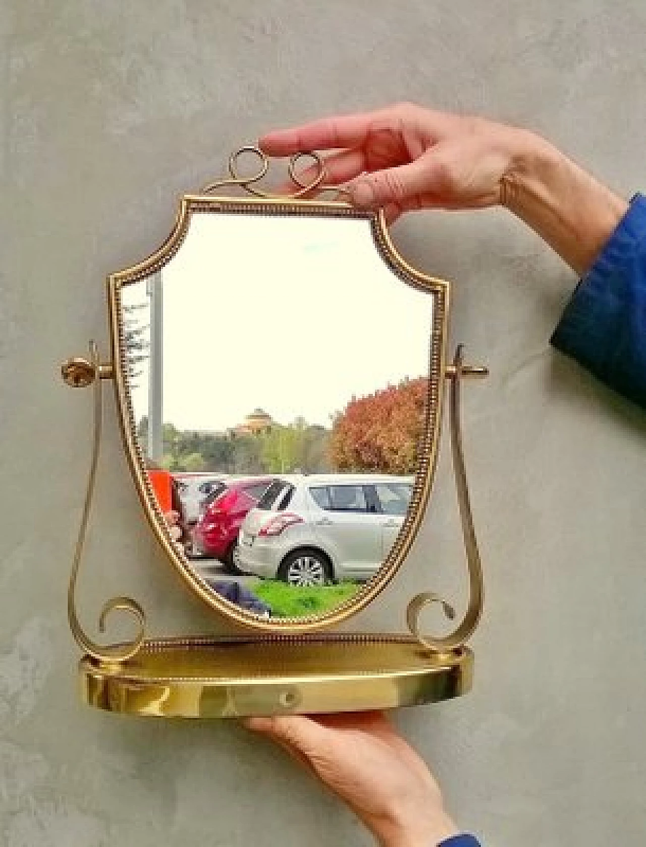 Swinging table mirror attributed to Gio Ponti for Fontana Arte, 1940s 6