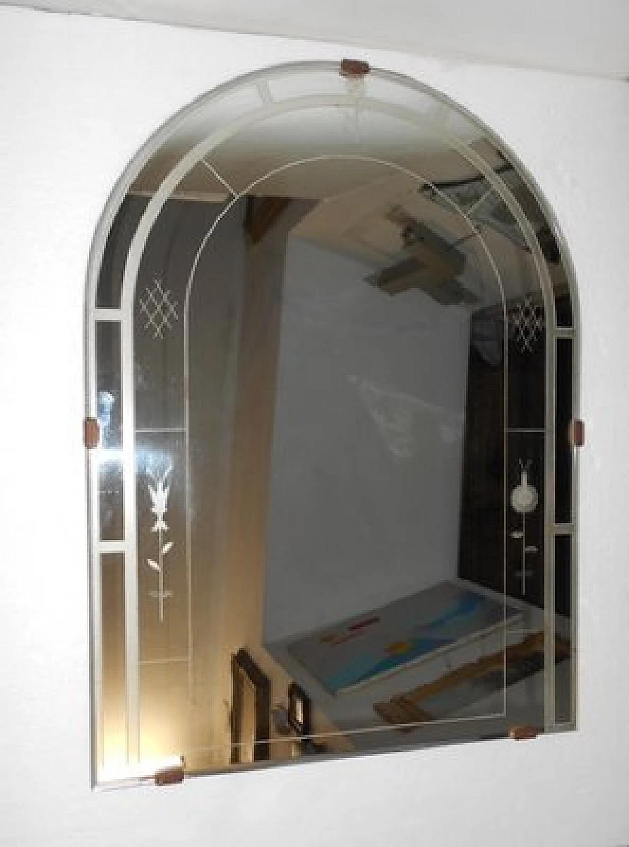 Specchio con decorazione incisa di Luigi Fontana, anni '20 1
