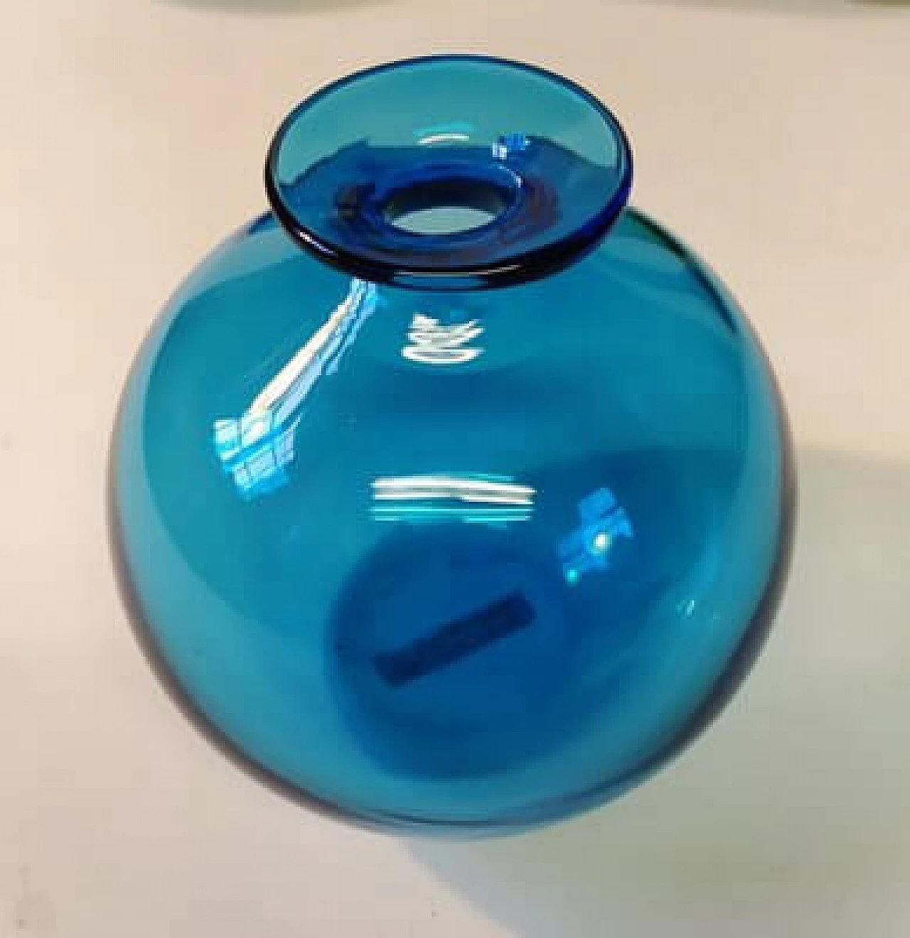 5 Blue and green Murano glass vases, 1960s 5