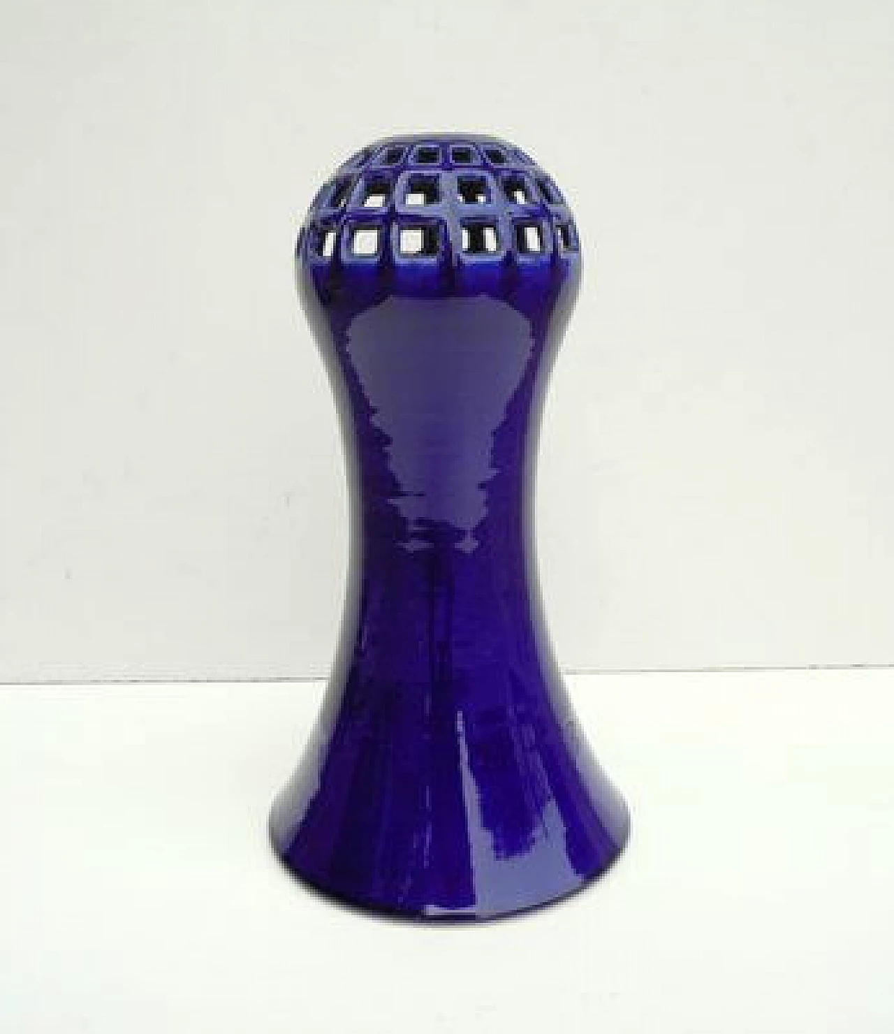 Blue ceramic vase by Franco Bucci for Laboratorio Pesaro, 1960s 1
