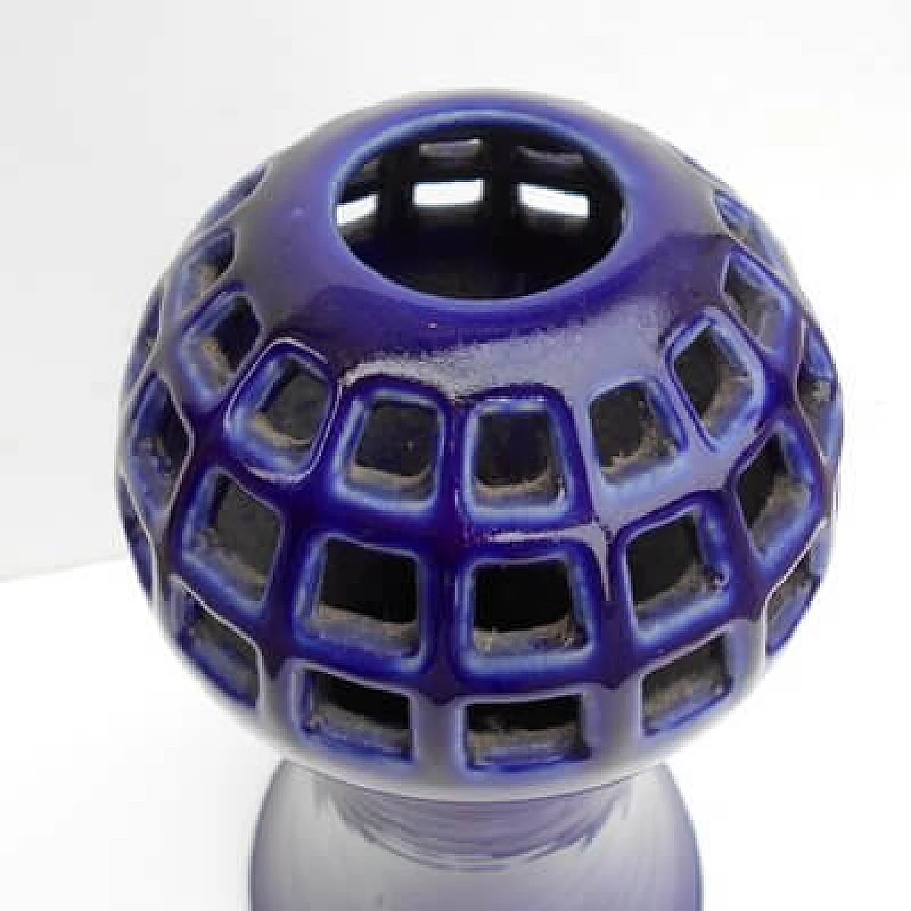 Blue ceramic vase by Franco Bucci for Laboratorio Pesaro, 1960s 3