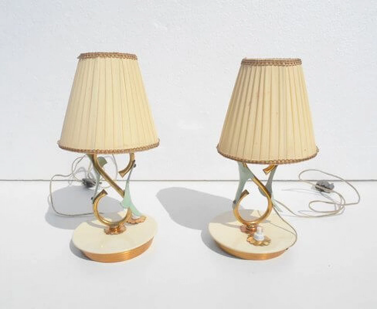 Coppia di lampade da tavolo di Angelo Lelli per Arredoluce, anni '40 1