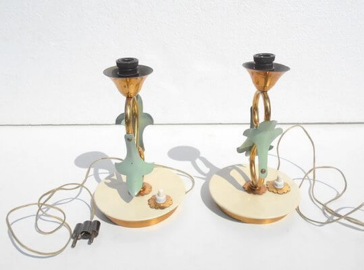 Coppia di lampade da tavolo di Angelo Lelli per Arredoluce, anni '40 4