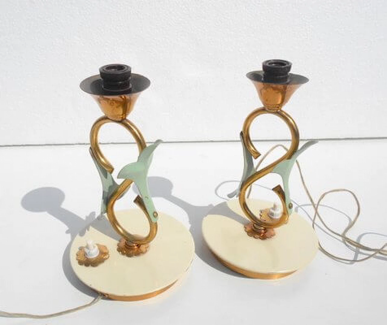 Coppia di lampade da tavolo di Angelo Lelli per Arredoluce, anni '40 5