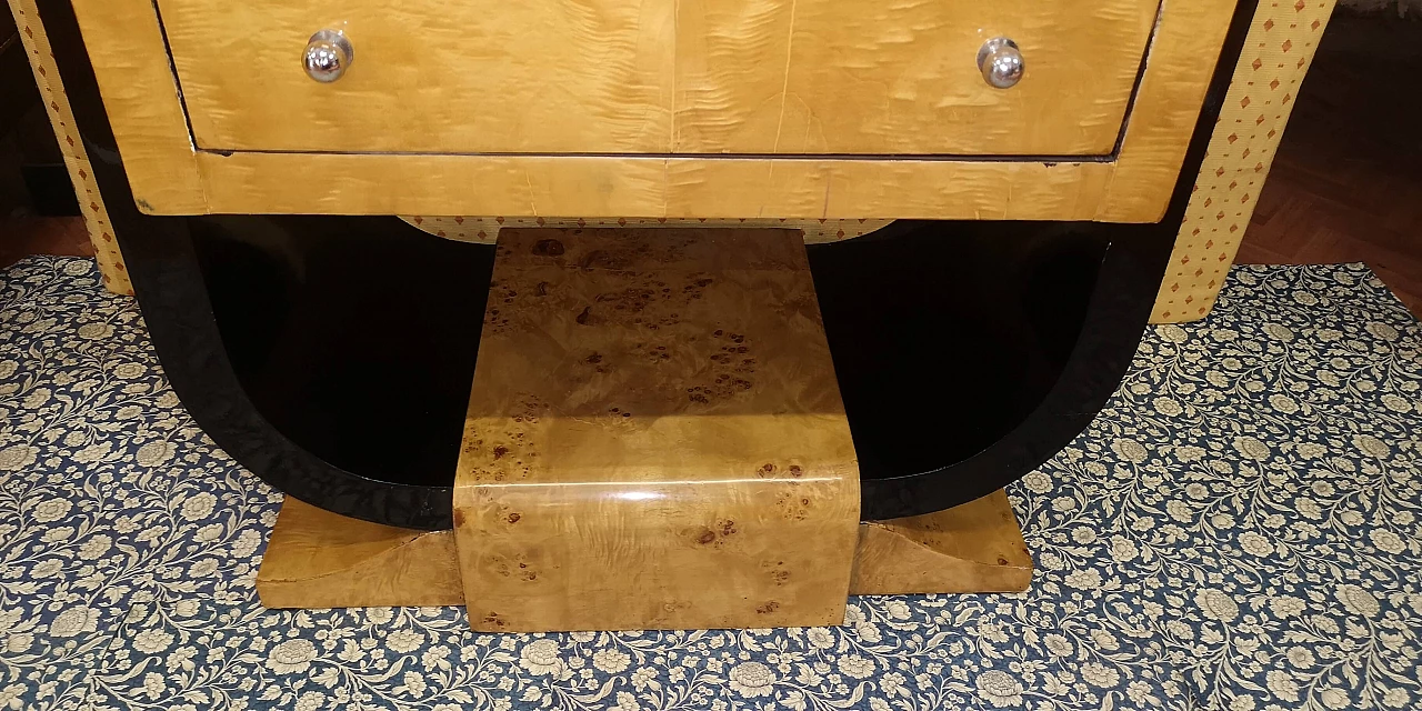 Cassettiera Art Déco in radica di betulla, anni '30 6