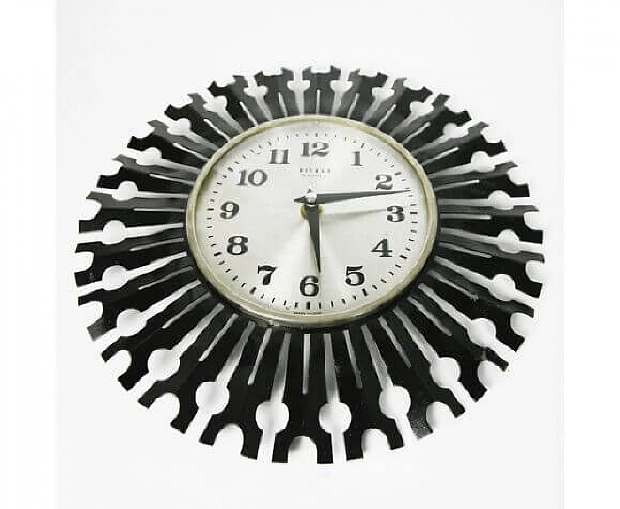Metal sun-shaped wall clock for Weimar, 1970s 9