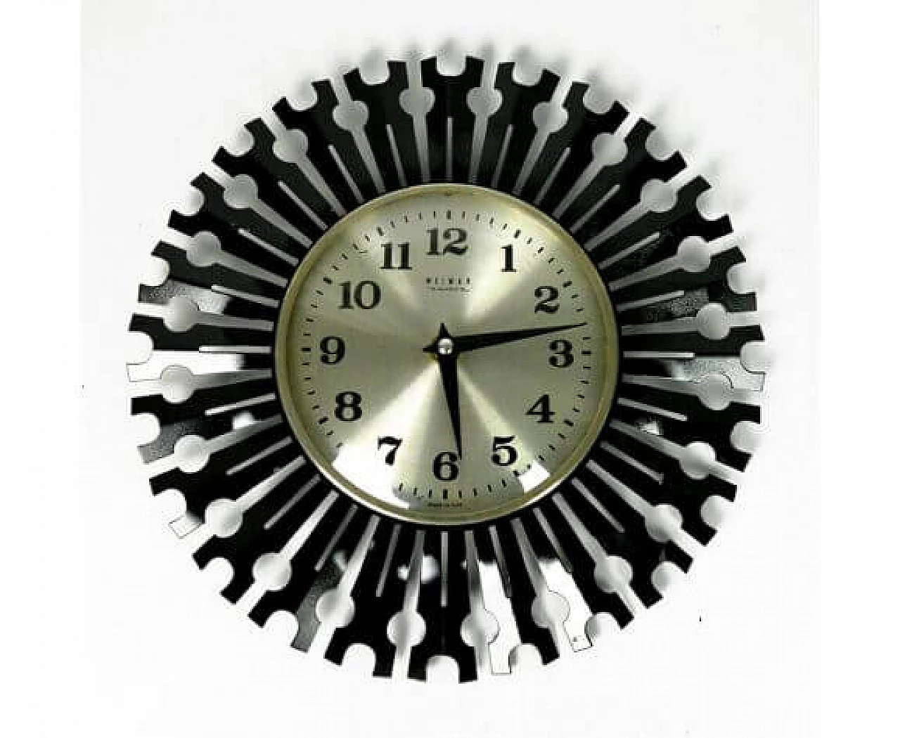Metal sun-shaped wall clock for Weimar, 1970s 10
