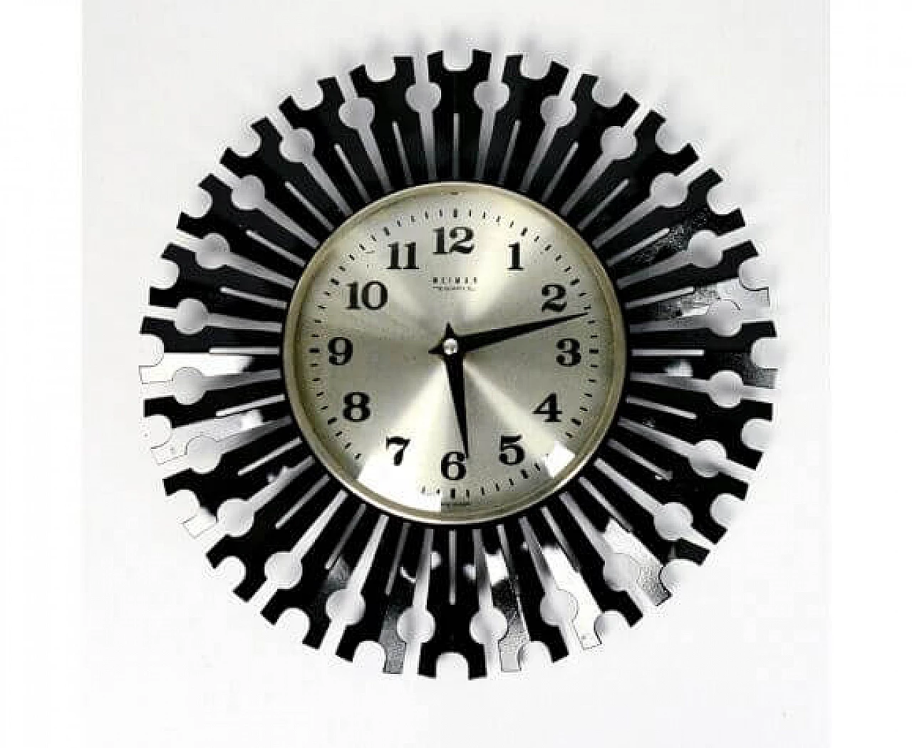 Metal sun-shaped wall clock for Weimar, 1970s 11