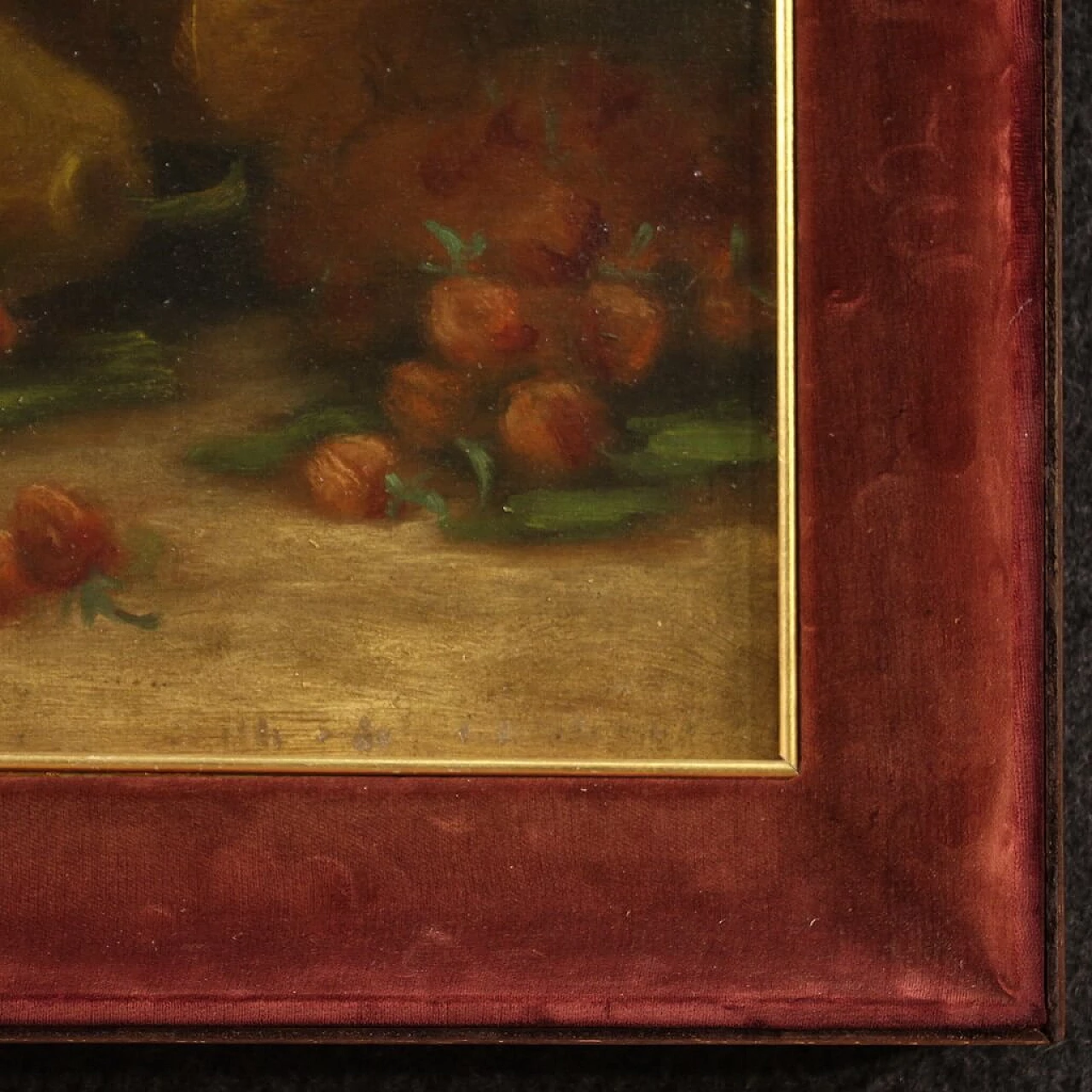 Natura morta con frutta, dipinto a olio su tela 10