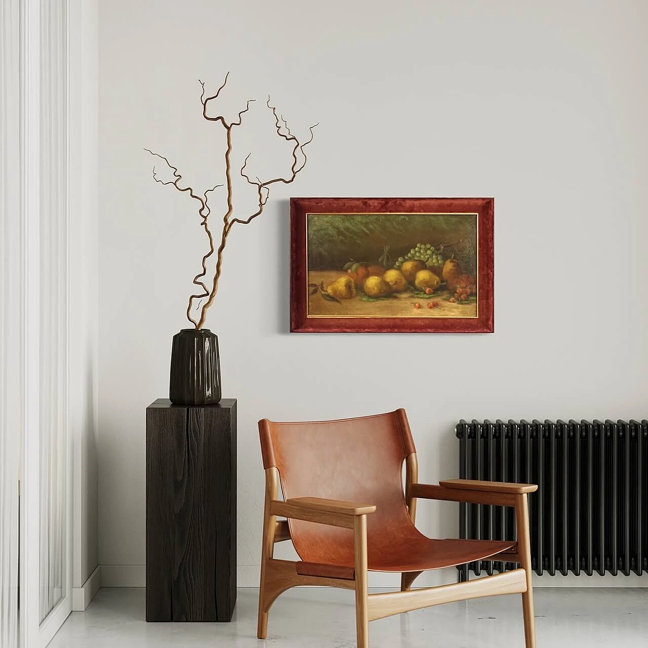 Natura morta con frutta, dipinto a olio su tela 14