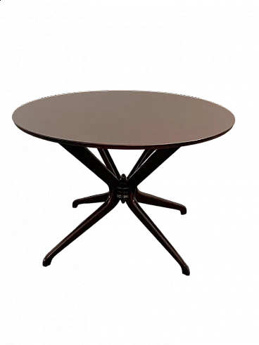 Tavolo rotondo in palissandro e faggio attribuito a Ico e Luisa Parisi, anni '50
