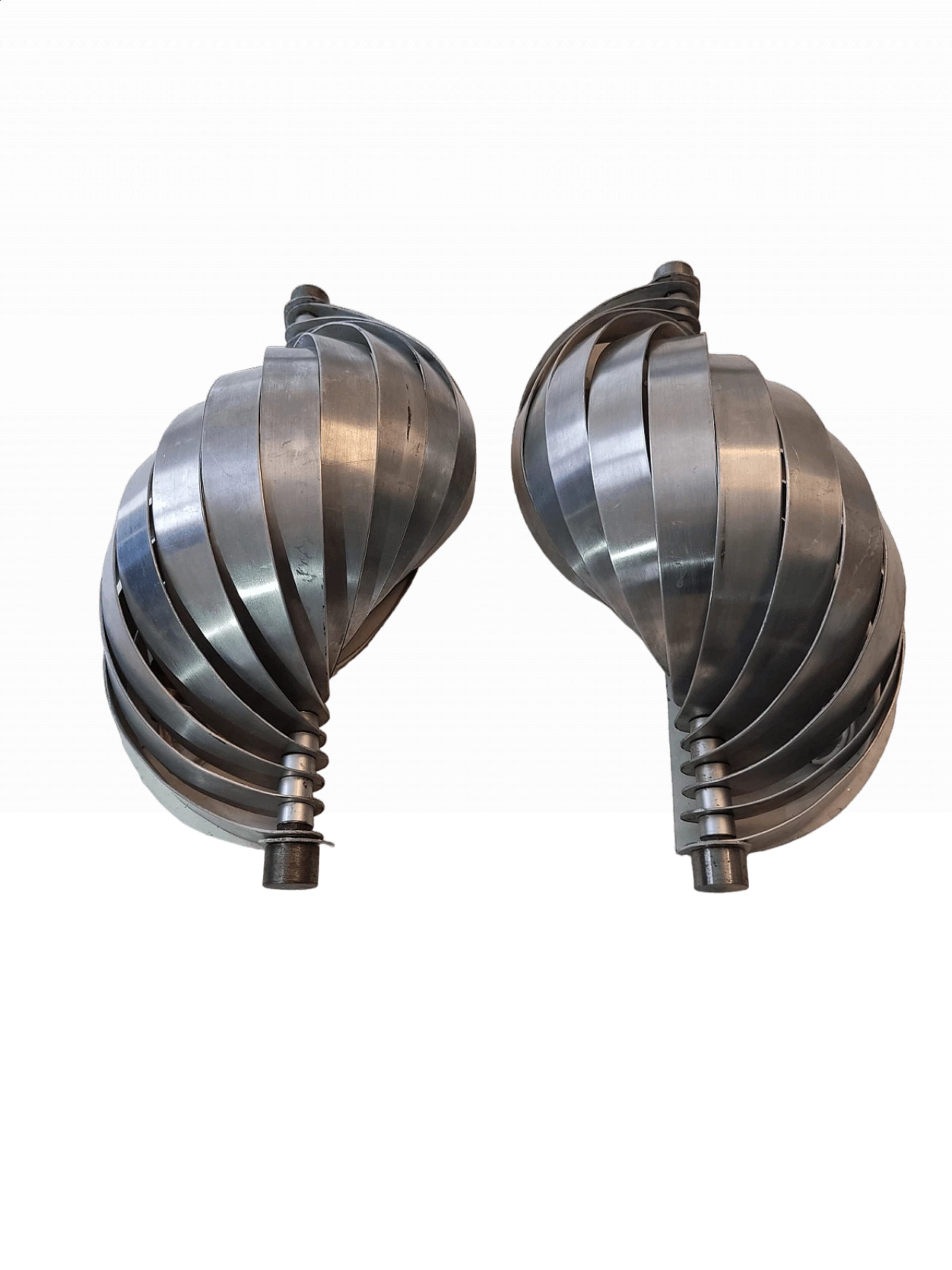 Pair of aluminum wall lights attributed to Henri Mathieu, 1970s 8