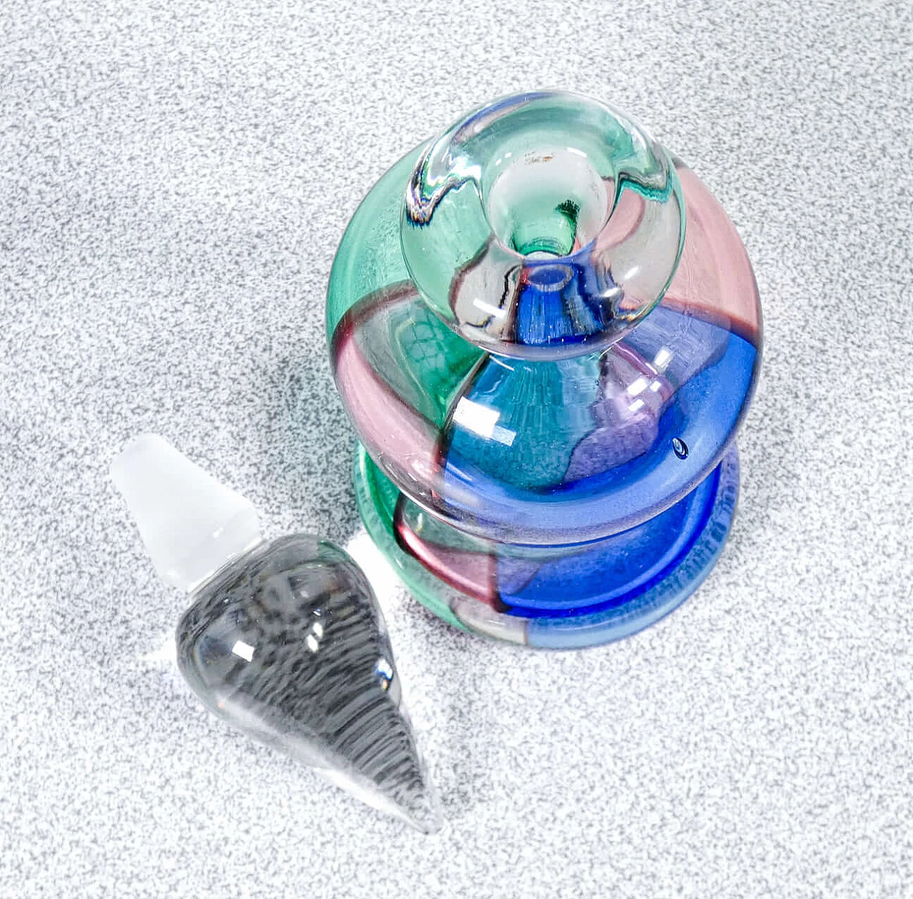 3 Polychrome blown glass vases by Archimede Seguso, 1940s 13