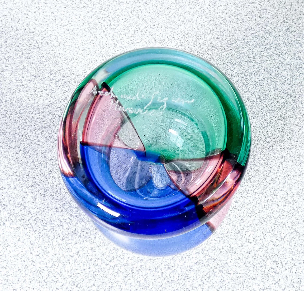 3 Polychrome blown glass vases by Archimede Seguso, 1940s 14