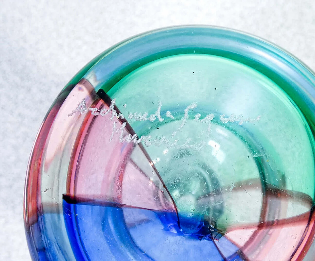 3 Polychrome blown glass vases by Archimede Seguso, 1940s 15