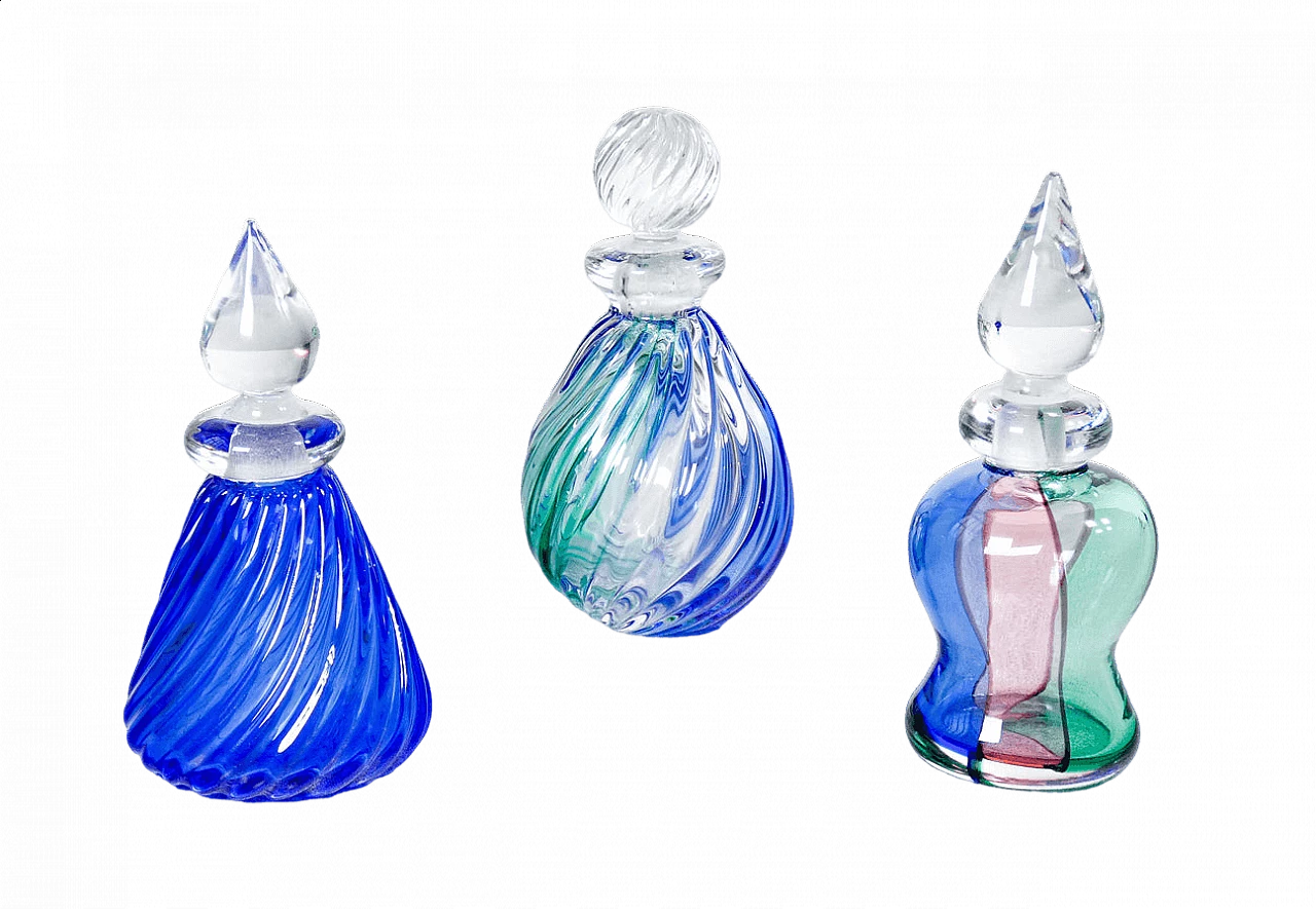 3 Polychrome blown glass vases by Archimede Seguso, 1940s 16