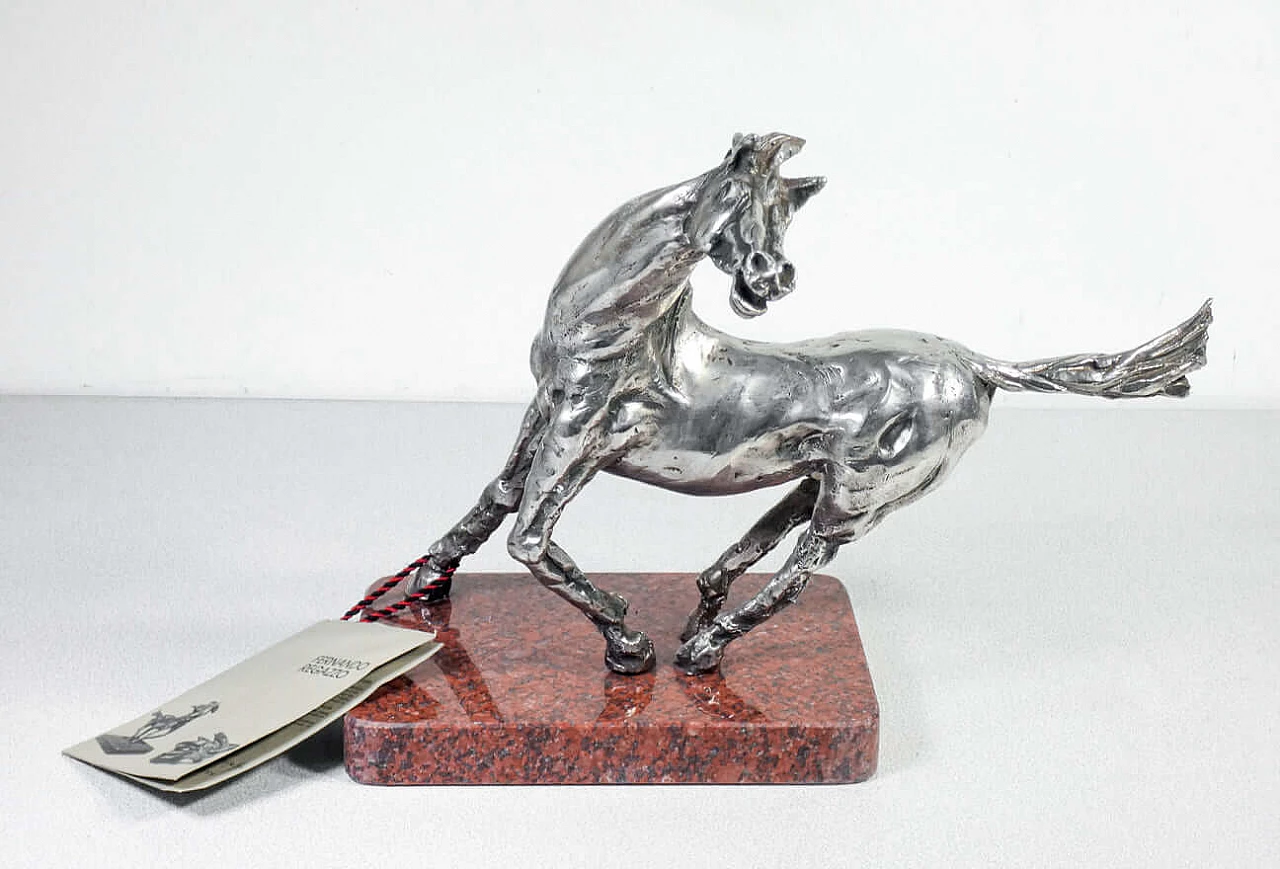 Fernando Regazzo, Cavallo in corsa, scultura in metallo, 1986 3