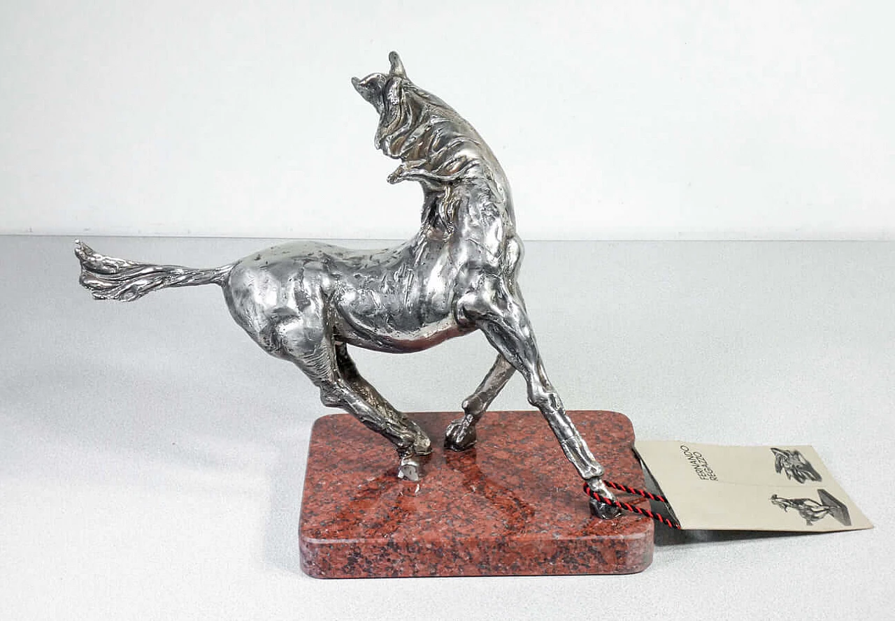 Fernando Regazzo, Cavallo in corsa, scultura in metallo, 1986 10