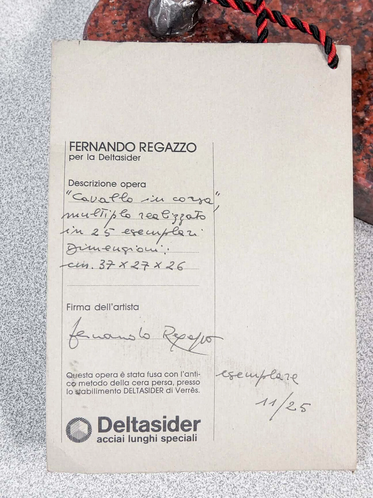 Fernando Regazzo, Cavallo in corsa, scultura in metallo, 1986 12