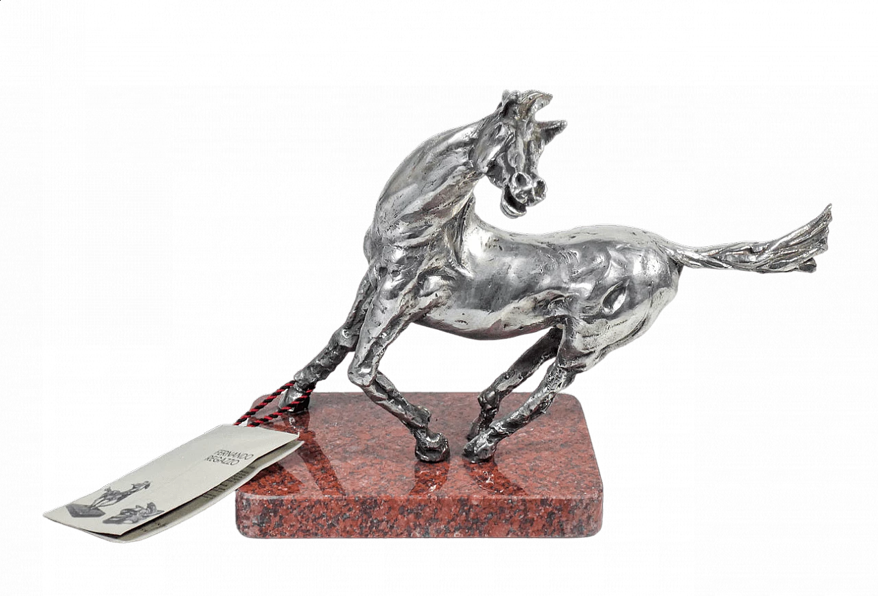 Fernando Regazzo, Cavallo in corsa, scultura in metallo, 1986 13