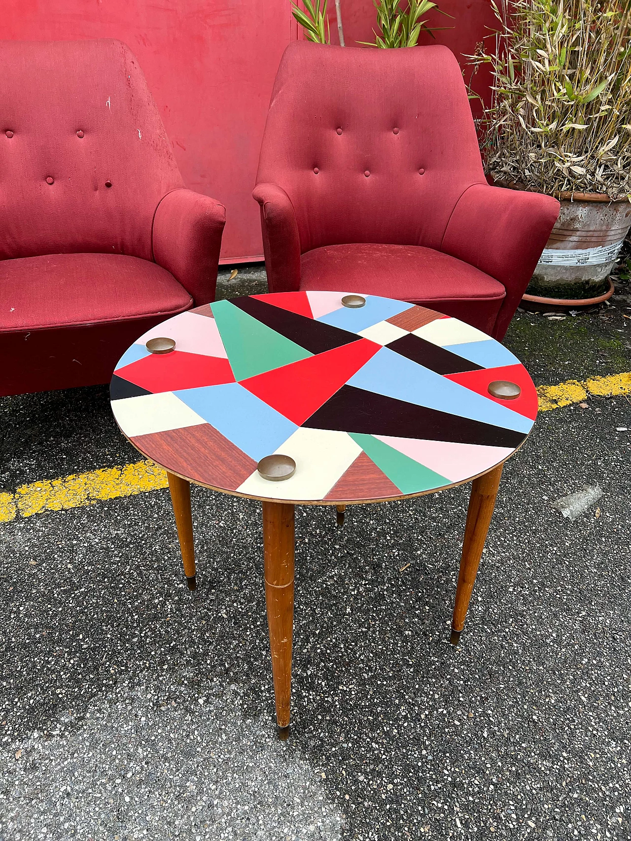 Coffee table with coloured top, 1970s 5