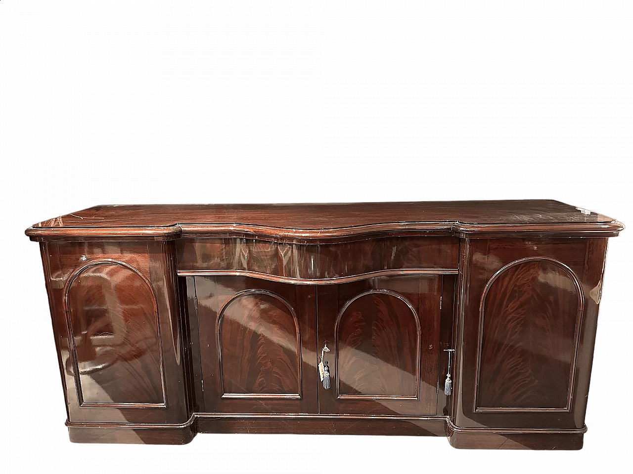 English Louis Philippe style mahogany feather sideboard, 19th century 17