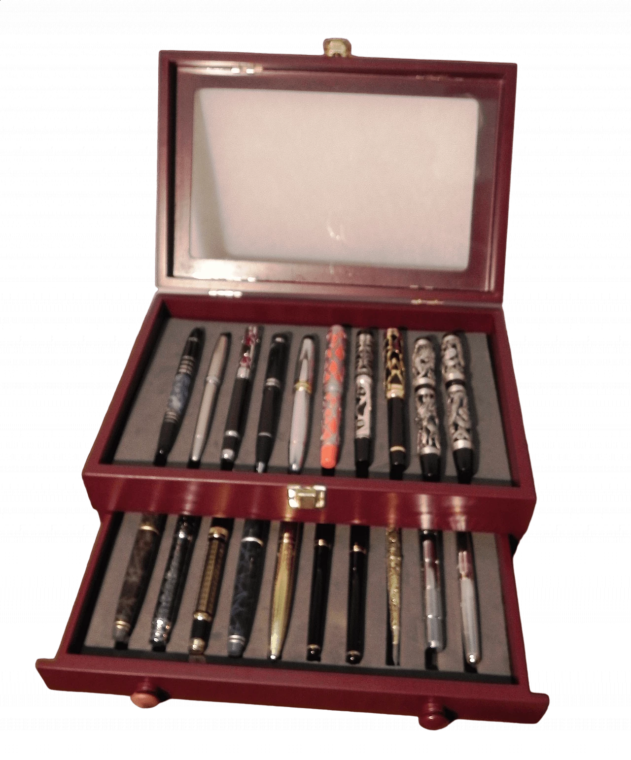 Wooden box with collection pens, 1990s 16