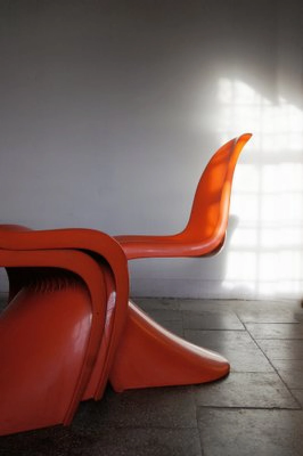 4 Orange Panton chairs by Verner Panton for Herman Miller, 1970s 5
