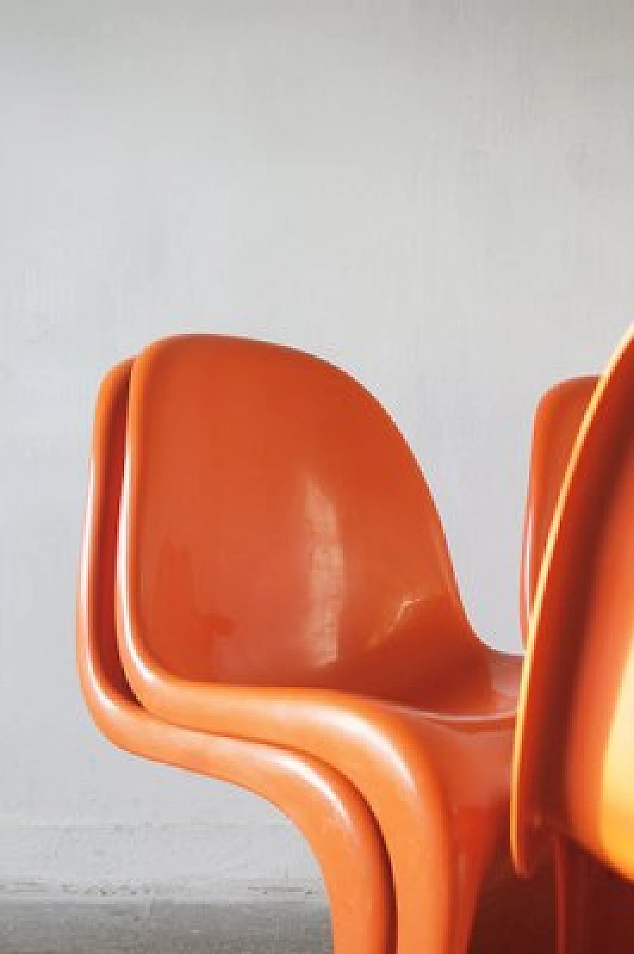 4 Sedie Panton arancioni di Verner Panton per Herman Miller, anni '70 6