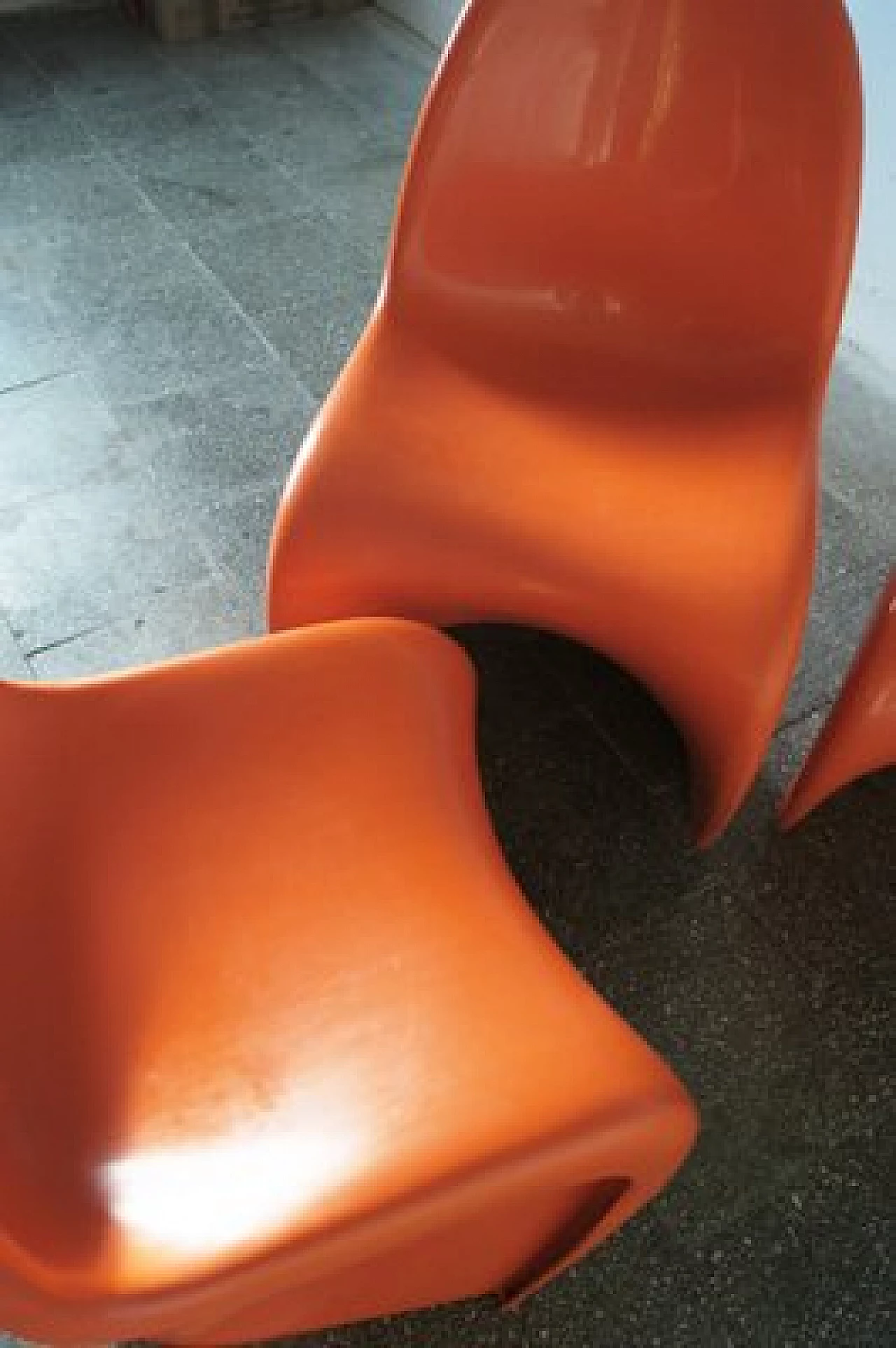 4 Sedie Panton arancioni di Verner Panton per Herman Miller, anni '70 7