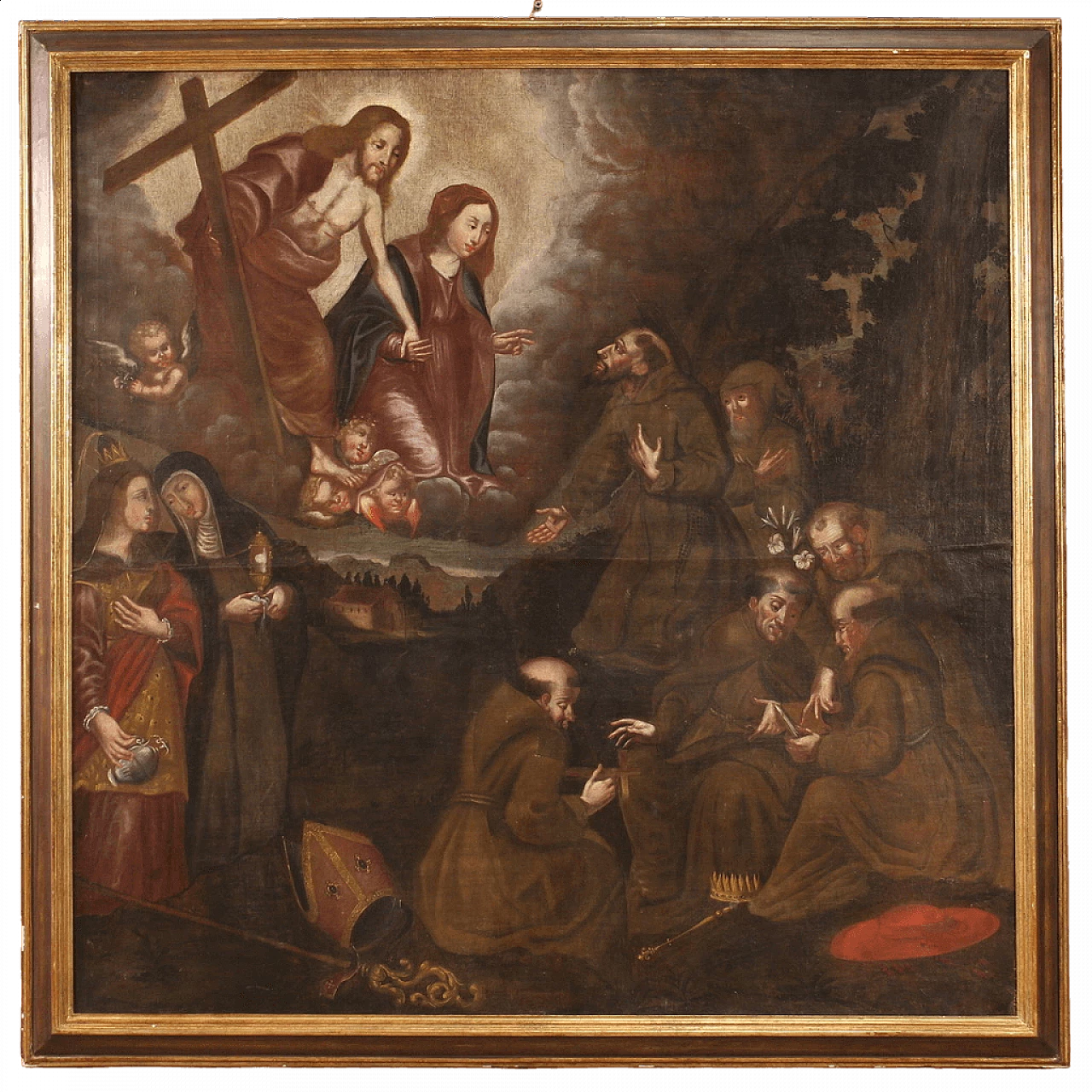 Adoration of Saints with Christ and the Virgin Mary, oil on canvas, first half of the 18th century 17